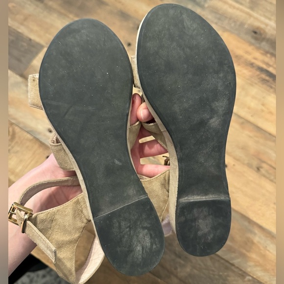 Rue Du Jour Strappy Heel Wedge Sandals Suede Made in Italy - Picture 3 of 3